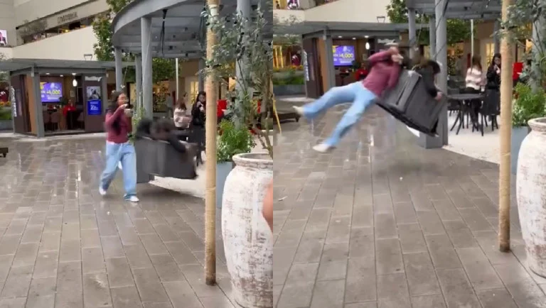 Joven golpeada por un columpio en una plaza comercial de la Ciudad de México