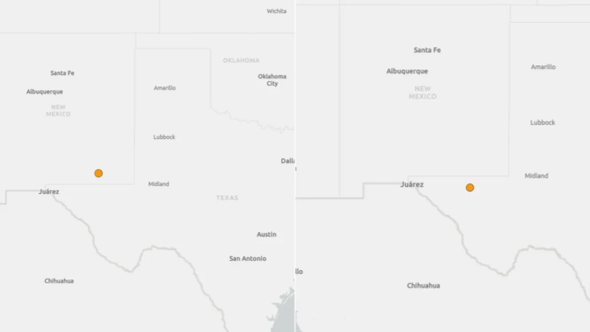 Ubicación del sismo de magnitud 3.7 registrado cerca de Whites City, Nuevo México