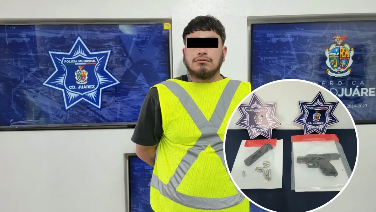 Pistola calibre 9 milímetros asegurada durante una detención en la colonia Juárez