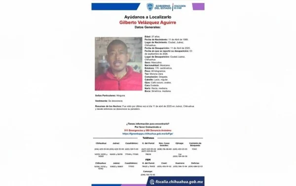Fichas de búsqueda de dos hombres desaparecidos en Ciudad Juárez