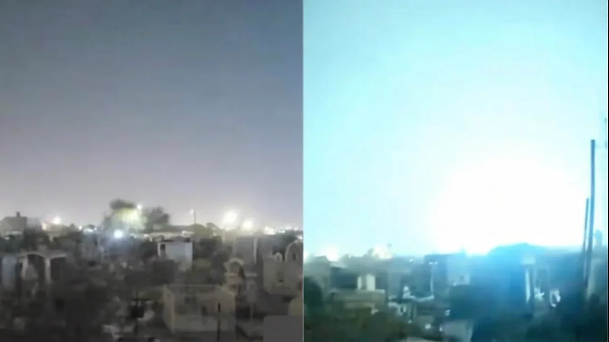 Resplandor verde captado durante la madrugada en el cielo de Zaragoza, Ciudad Juárez