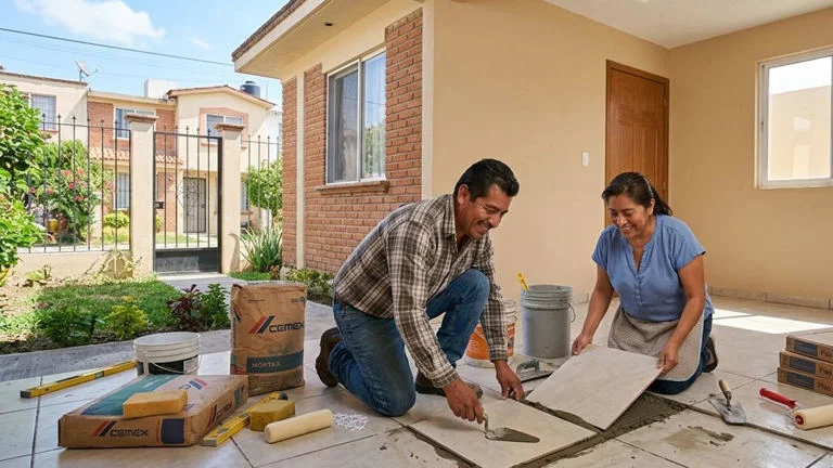 Trabajador consulta un crédito Mejoravit de Infonavit para reparar una vivienda
