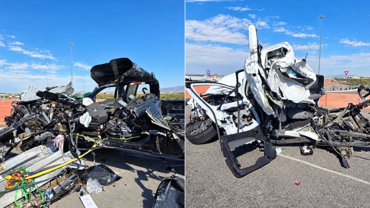 Choque de ocho vehículos provocado por un tráiler en Loop 375 de El Paso