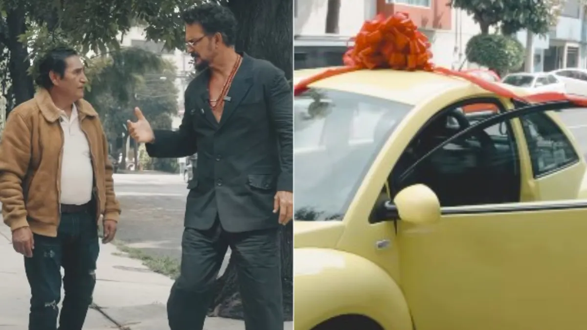 Ricardo Arjona entrega un automóvil amarillo a Alfonso Pocho