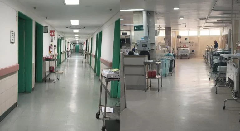 Hospital 6 del IMSS en Ciudad Juárez tras los trabajos de limpieza por las lluvias